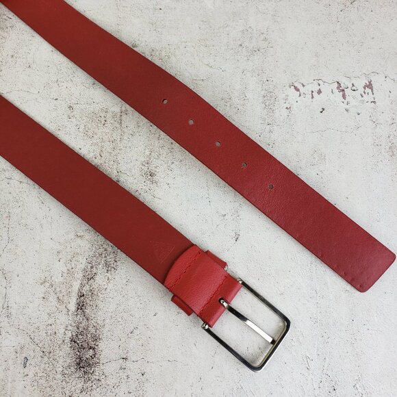 Vintage Y2K GUESS 100% Leather Belt Studded Red size L Grunge Emo Glam Rock main image 7